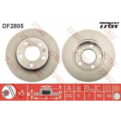 Klocki + tarcze hamulcowe tył TRW Audi A1 8X1