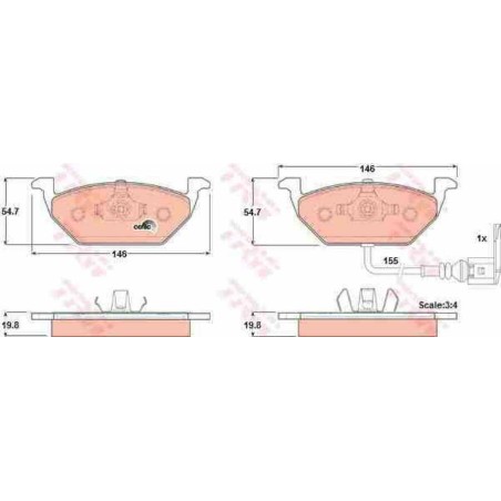 Klocki hamulcowe przód TRW Audi A3 II 2 8p1 8pa 280 mm