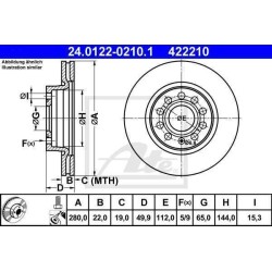 Klocki + tarcze przód ATE AUDI A3 II 2 8P1 8PA 280 mm