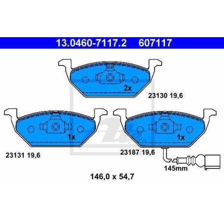 Klocki + tarcze przód ATE SEAT ALTEA 5P1 / XL 280 mm