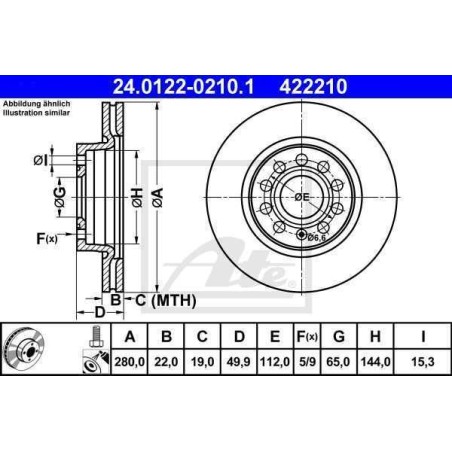 Klocki + tarcze przód ATE SKODA YETI 5L 280 mm