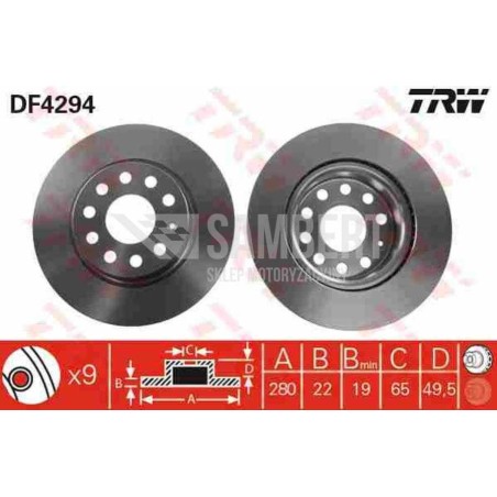 Klocki + tarcze przód TRW VW JETTA VI 6 280 mm