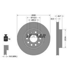 Klocki + tarcze przód TEXTAR AUDI A3 II 2 8P1 8PA 280 mm