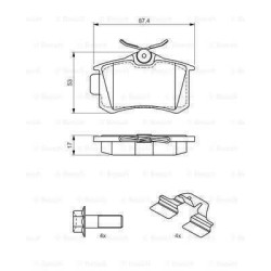 Klocki hamulcowe tył Bosch AUDI A3 II 2 8P1 8PA 255 mm