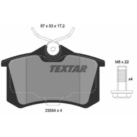 Klocki hamulcowe tył textar SEAT ALTEA 5P1 / XL 255 mm