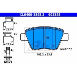 Klocki hamulcowe tył ATE VW JETTA V 5 1K2 272 mm