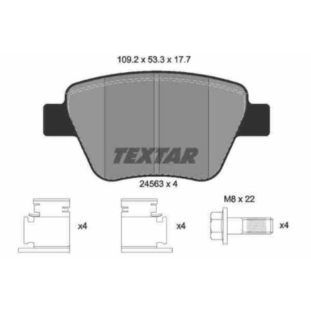 Klocki hamulcowe tył textar AUDI A1 8X1 8XA 272 mm