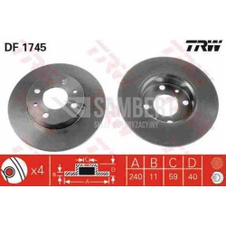 Klocki + tarcze hamulcowe przód TRW FIAT SEICENTO SC 600