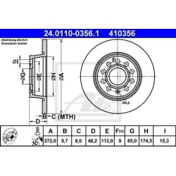 Klocki + tarcze tył ATE VW TOURAN I 1 1T1 1T2 272 mm