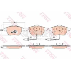 Klocki hamulcowe przód TRW AUDI A4 B7 288 312 mm