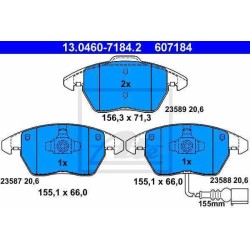 Klocki hamulcowe przód ATE AUDI A3 II 2 8P1 8PA 288 312 mm