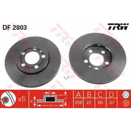 Klocki + tarcze przód TRW SKODA FABIA I 1 256 mm