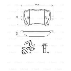 Klocki hamulcowe tył Bosch AUDI A3 II 2 8P1 8PA 260 mm