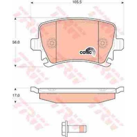 Klocki hamulcowe tył TRW SKODA OCTAVIA II 2 260 mm