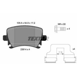 Klocki hamulcowe tył textar SKODA OCTAVIA II 2 260 mm