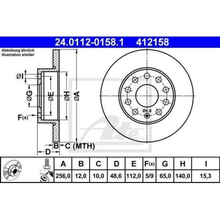 Klocki + tarcze tył ATE SEAT ALTEA 5P1 / XL 260 MM