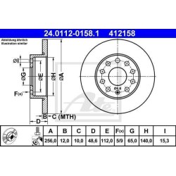 Klocki + tarcze tył ATE VW TOURAN I 1 1T1 1T2 260 MM