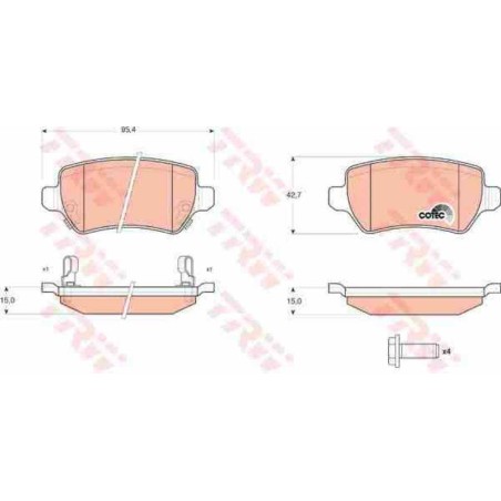 Klocki + tarcze hamulcowe tył TRW OPEL ZAFIRA B 2 II