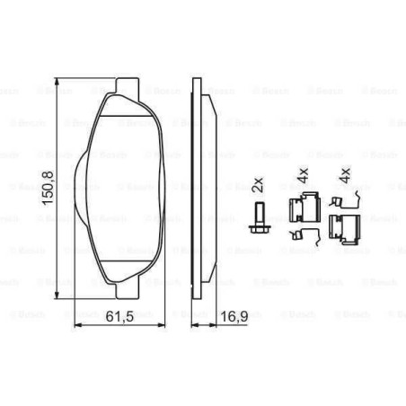 Klocki hamulcowe przód Bosch PEUGEOT 308 I 1