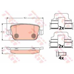 Klocki hamulcowe tył TRW FORD MONDEO 4 IV MK4