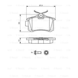 Klocki hamulcowe tył Bosch AUDI A1 8X1 8XA 232 mm