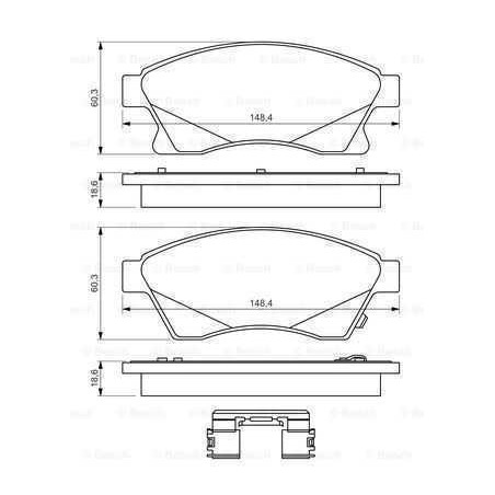 Klocki hamulcowe przód bosch CHEVROLET CRUZE