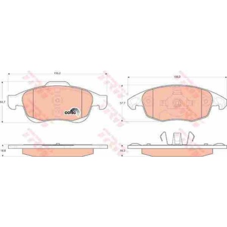 Klocki hamulcowe przód TRW CITROEN C4 PICASSO I 1