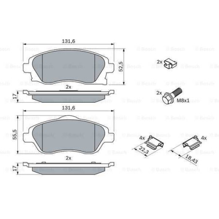 Klocki + tarcze hamulcowe przód bosch OPEL CORSA C 1.0 1.2 BEZ ABS