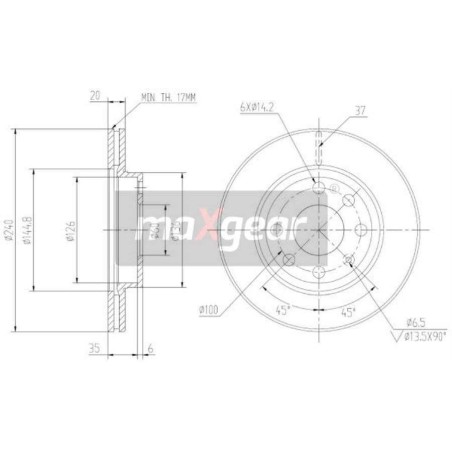 Klocki + tarcze hamulcowe przód maxgear OPEL CORSA C 1.0 1.2 Z ABS