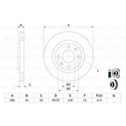 Klocki + tarcze hamulcowe przód bosch CITROEN C4 I 1 266 mm