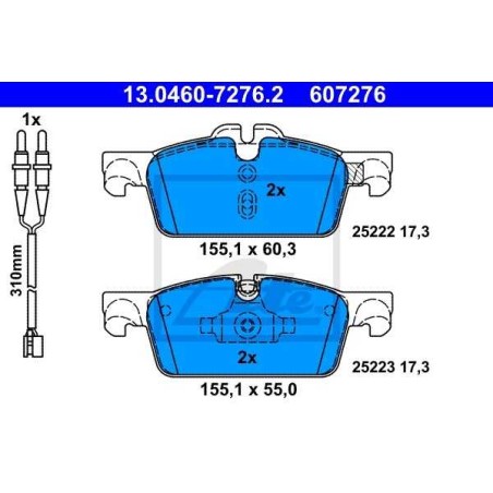 Klocki + tarcze przód ATE PEUGEOT 508 I 283 mm