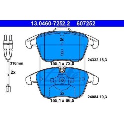 Klocki hamulcowe przód ATE CITROEN C5 III 3