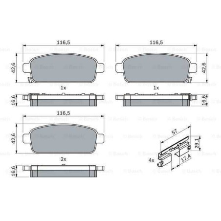 Klocki + tarcze hamulcowe tył bosch OPEL ZAFIRA TOURER C 292mm