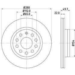 Klocki + tarcze przód HELLA SEAT ALTEA 5P1 / XL 280 mm