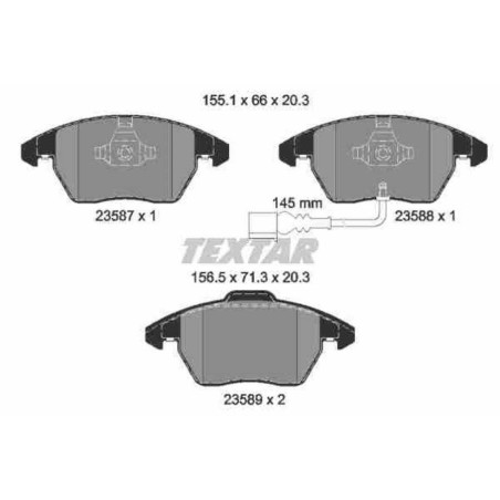 Klocki + tarcze przód textar SKODA SUPERB II 2 288 mm