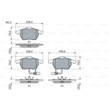 Klocki + tarcze przód bosch AUDI A6 C5 288 mm