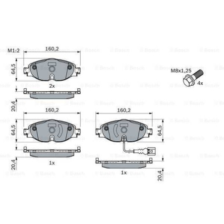 Klocki + tarcze przód bosch AUDI A3 III 3 8V1 8VA 312 mm