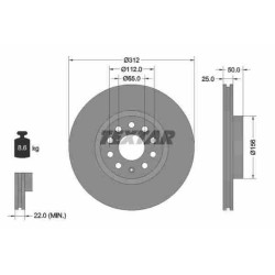 Klocki + tarcze przód textar SKODA OCTAVIA III 3 312 mm