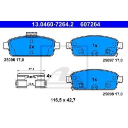 Klocki + tarcze hamulcowe tył ATE CHEVROLET CRUZE 292 mm