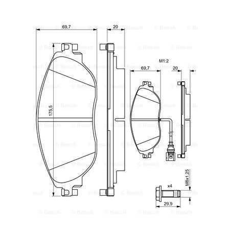 Klocki hamulcowe przód Bosch SEAT ALHAMBRA II 2 314 mm