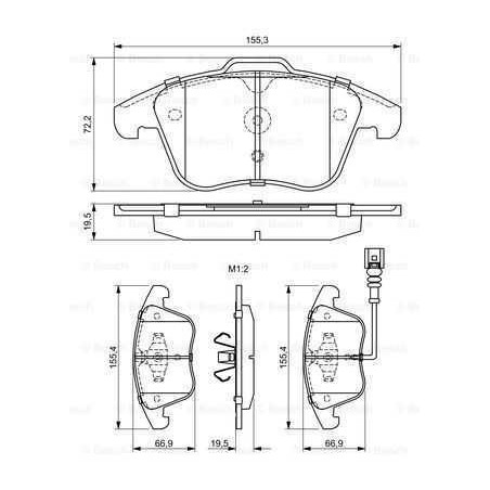 Klocki hamulcowe przód Bosch VW SHARAN II 2 7N 312 mm