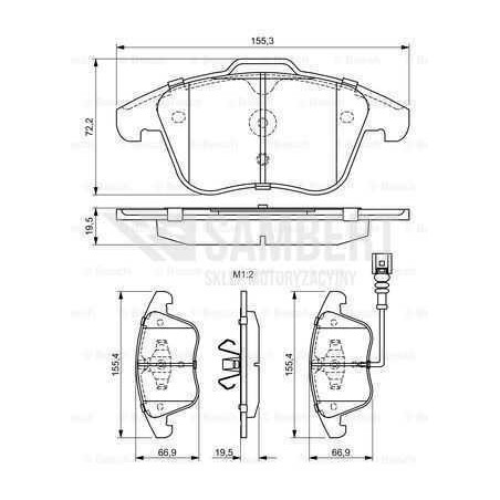 Klocki hamulcowe przód Bosch AUDI Q3 (8U)