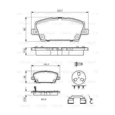 Klocki hamulcowe przód Bosch HONDA CIVIC VIII 8 ufo