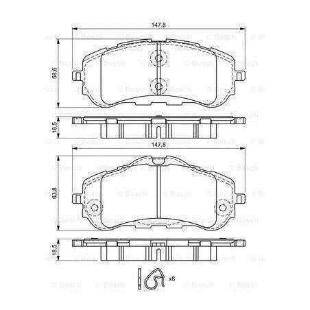 Klocki hamulcowe przód Bosch PEUGEOT 308 II 2