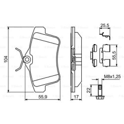 Klocki hamulcowe tył bosch CITROEN C4 II 2