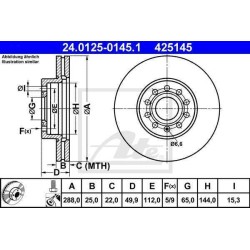 Klocki + tarcze przód ATE SEAT ALTEA 5P1 / XL 288 MM