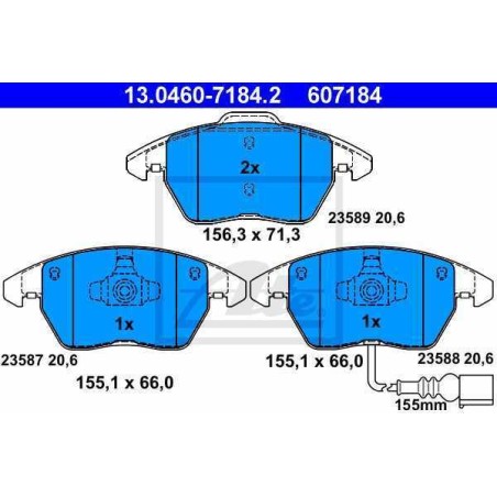 Klocki + tarcze przód ATE SKODA OCTAVIA II 2 288 MM