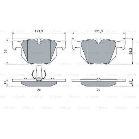 Klocki hamulcowe tył Bosch BMW SERII 5 E60 E61