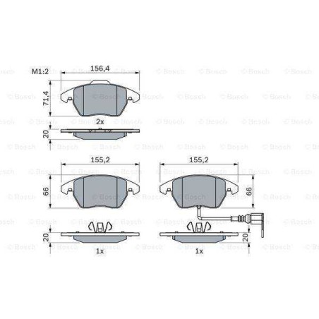 Klocki tarcze przód bosch VW POLO V 5 6R 288 mm