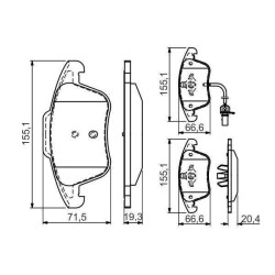 Klocki hamulcowe przód bosch AUDI A4 B8 314 mm